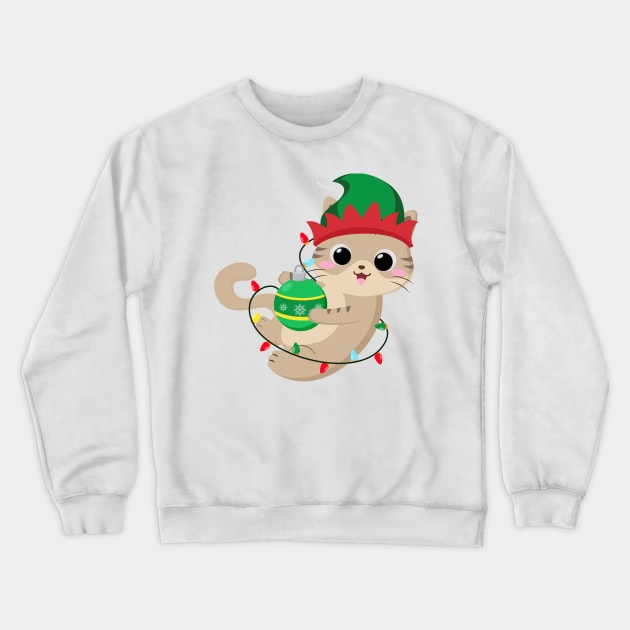 Christmas Kitty Crewneck Sweatshirt by DZHotMess